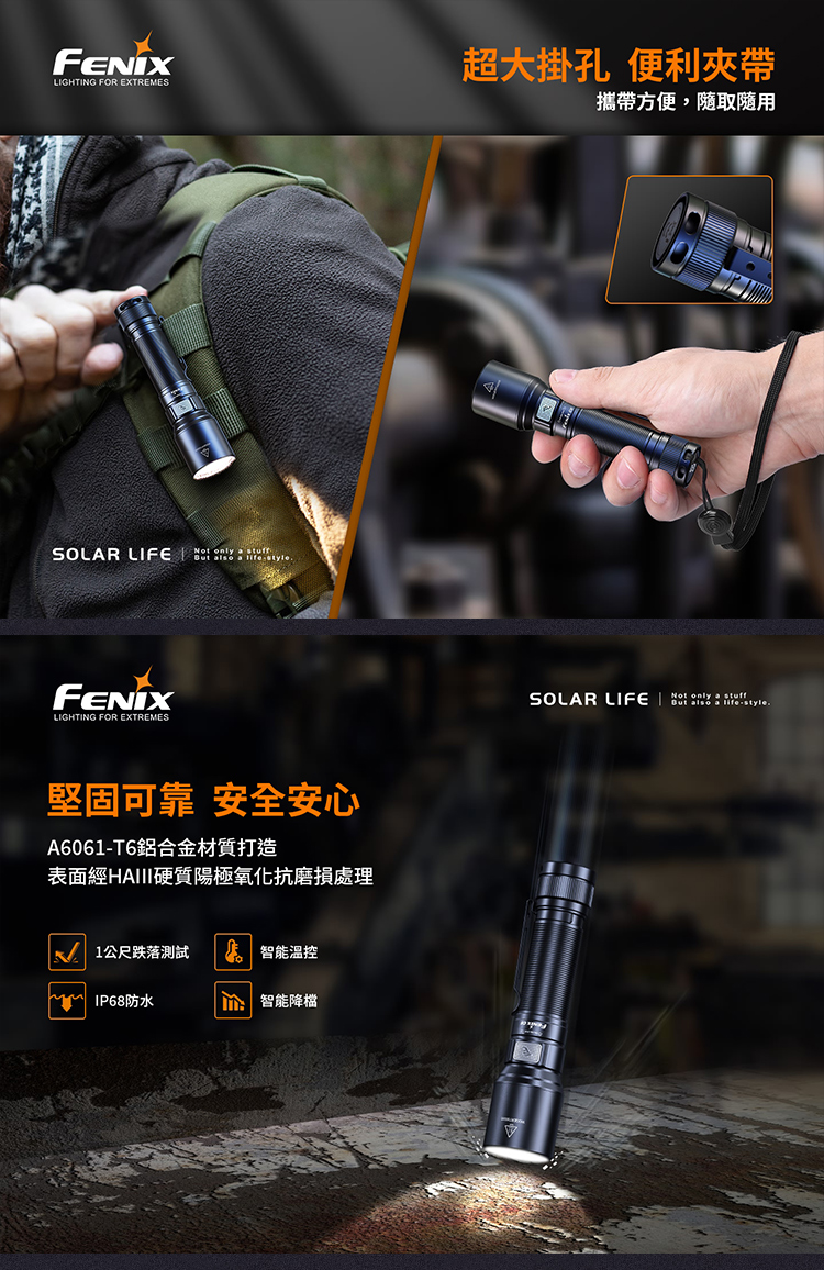 FENIX C6 V3.0 高性能直充作業手電筒/1500流明Solar Life索樂生活-露營