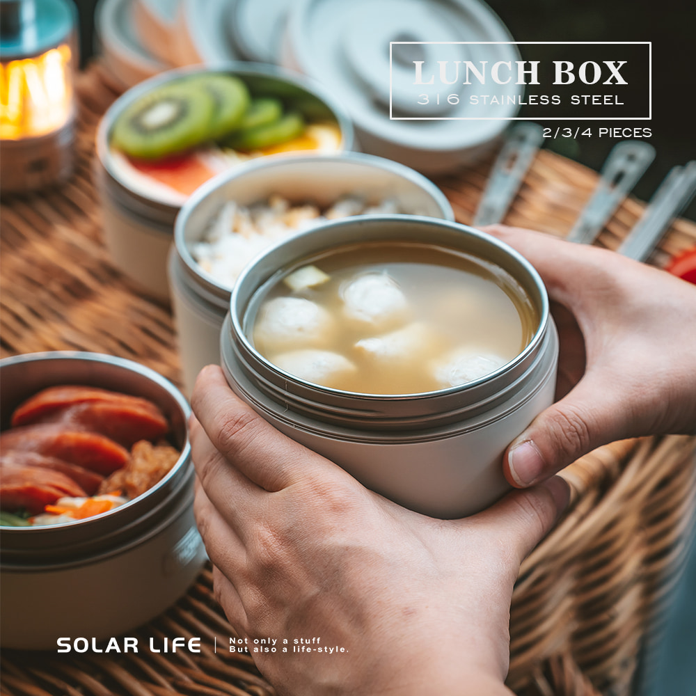 SOLAR LIFENot only a stuffBut also a lifestyle.LUNCH BOX STAINLESS STEEL2/3/4 PIECES